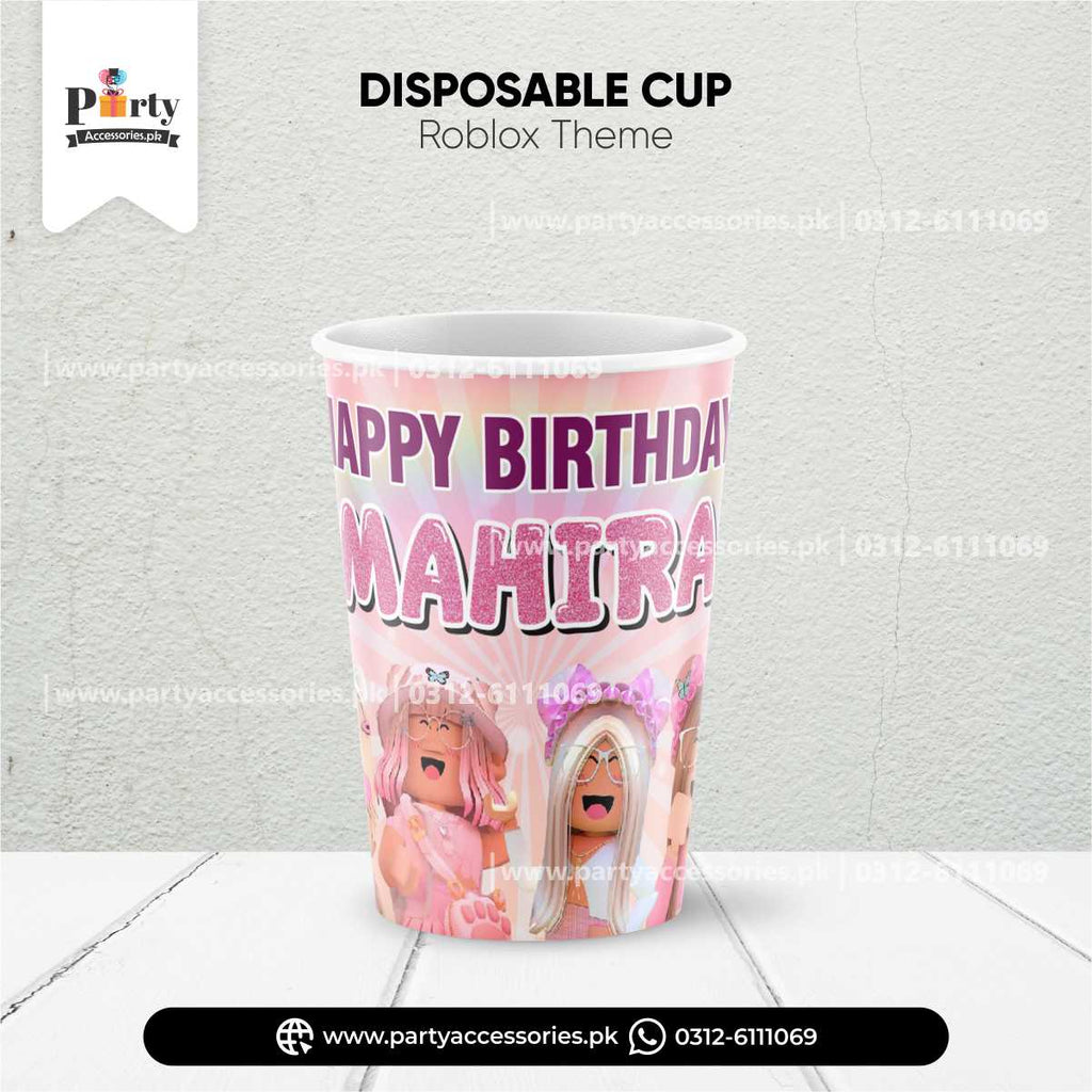 Roblox Theme Customized Disposable Cups for Party Drink Decoration