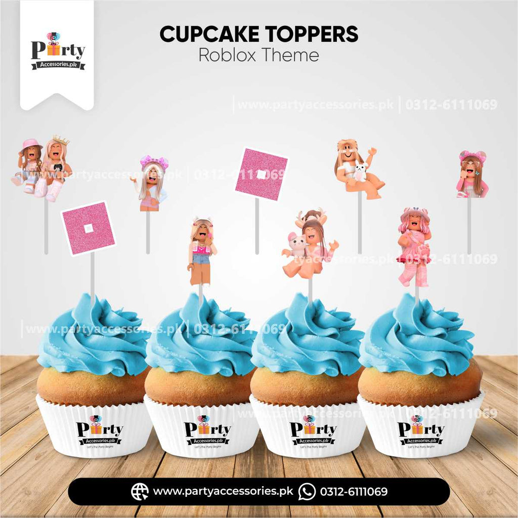 Roblox Girl Theme Cupcake Toppers for Birthday Party Cupcake Decorations 