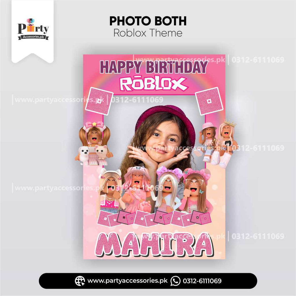 Roblox Girl Theme Customized Photo Booth / Selfie Frame for Birthday Party Celebration