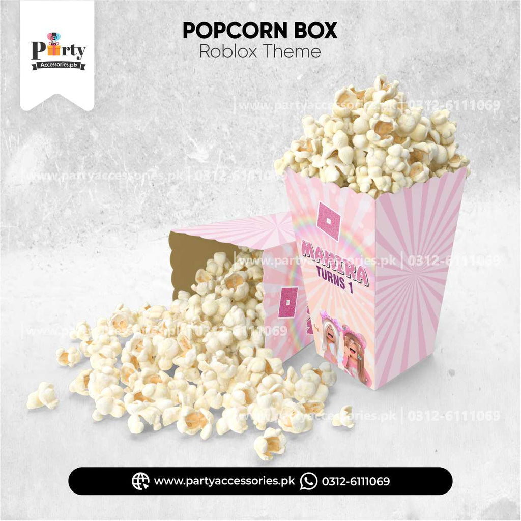 Roblox Girl Theme Customized Popcorn Boxes Birthday Party Table Decor 