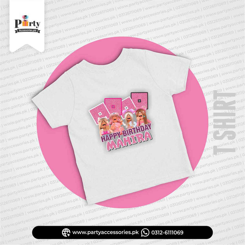 Roblox Girl Theme Customized T shirt for Birthday Kids Party Celebration