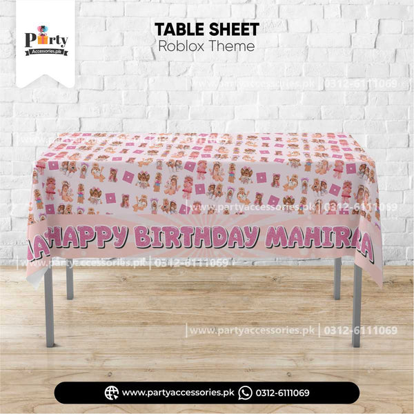 Roblox Girl Theme Customized Table Top Sheet for Birthday Party Table Decorations