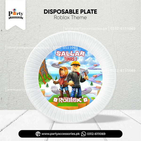 Roblox Boy Theme Customized Disposable Plates for Birthday Party Tableware 