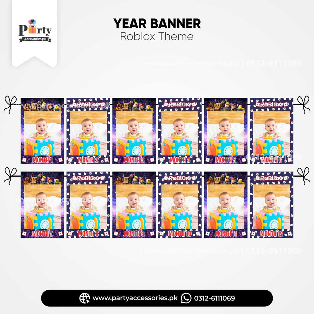 Roblox Boy Theme Customized Month Wise Year Picture Banner for Wall Decoration