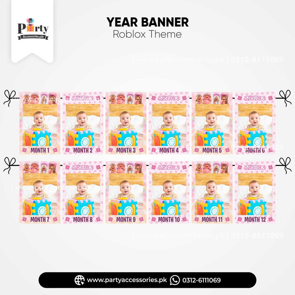 Roblox Girl Theme Customized Month Wise Year Picture Banner for Wall Decoration