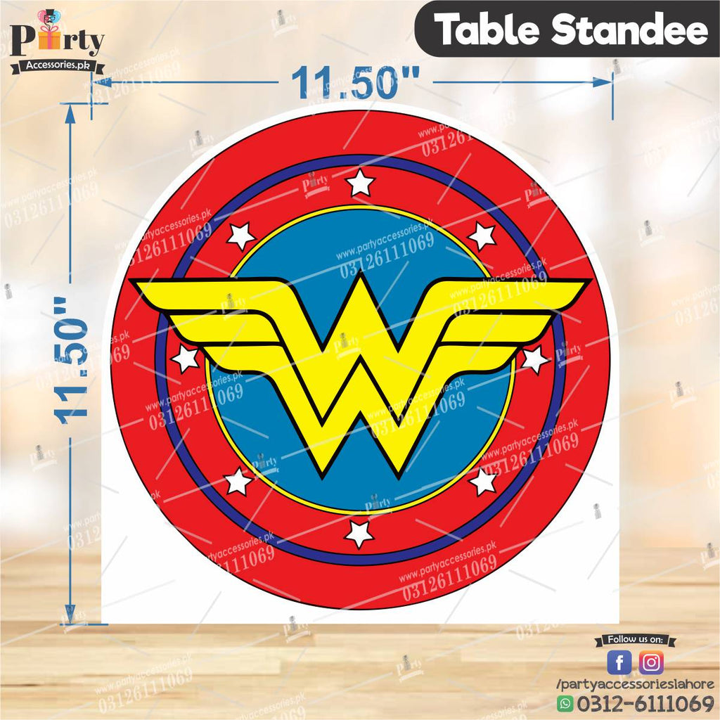 wonder woman theme logo cutout for table decorations 