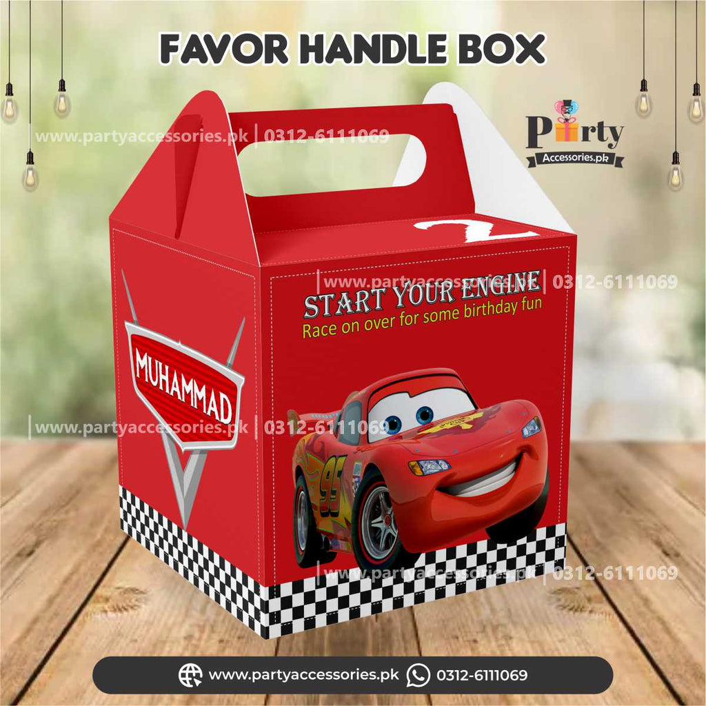 Customized McQueen theme Favor / Goody Boxes  