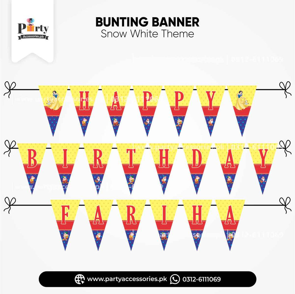 Snow White Theme Customized V-Shaped Bunting Banner for Wall Decoration 