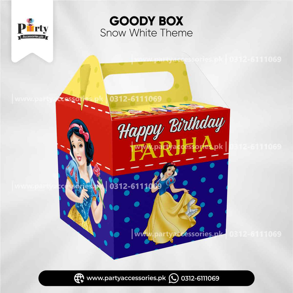 Snow White Theme customized favor / goody boxes for party decoration