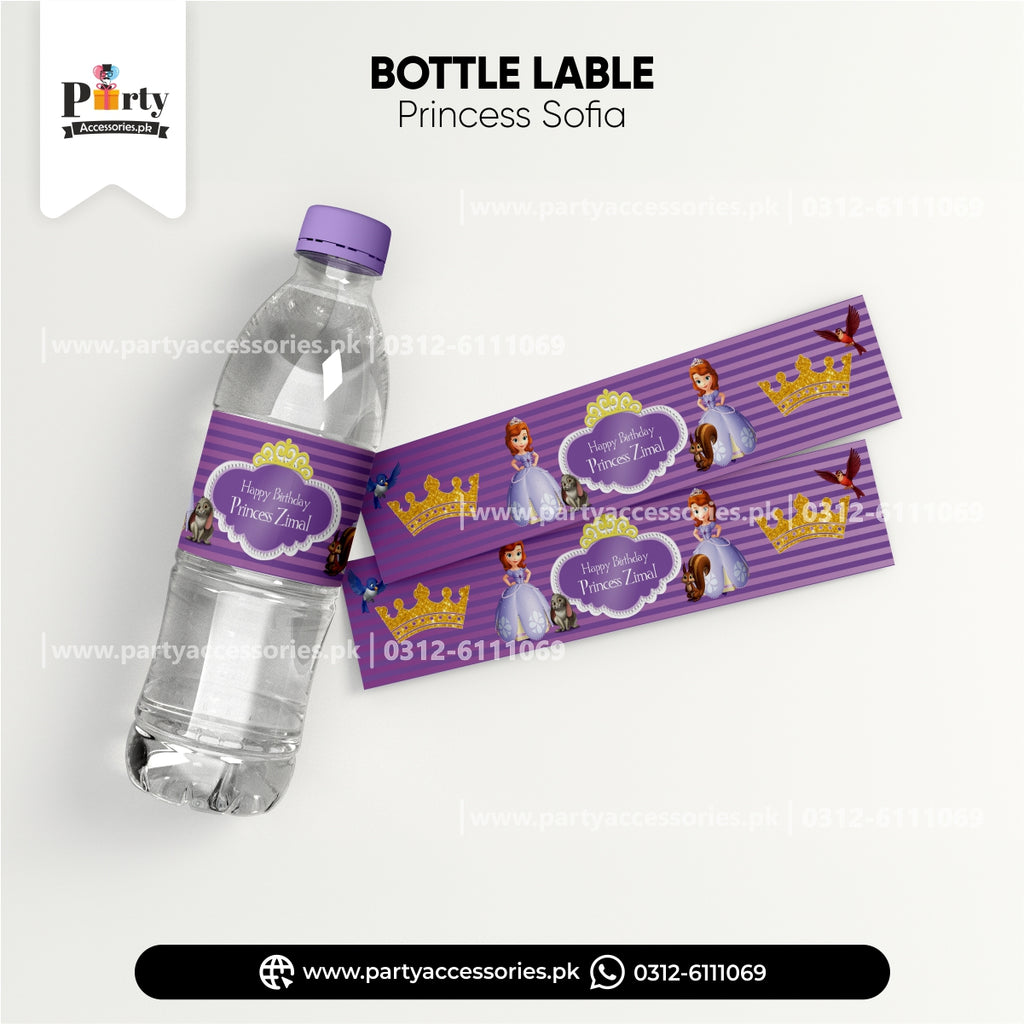 Princess Sofia theme Customized Bottle Label wraps