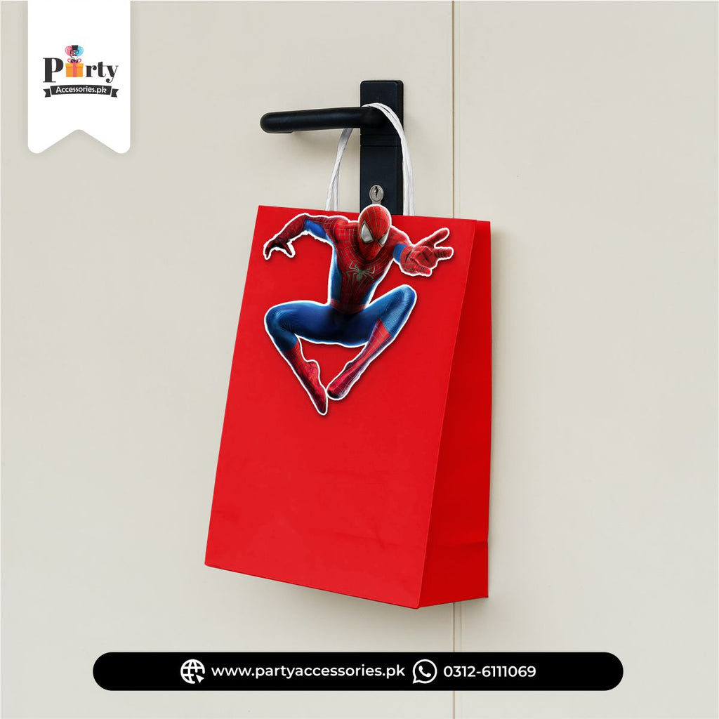 Spider Man Cutout Favor Goody Bags for Birthday Party Decoration