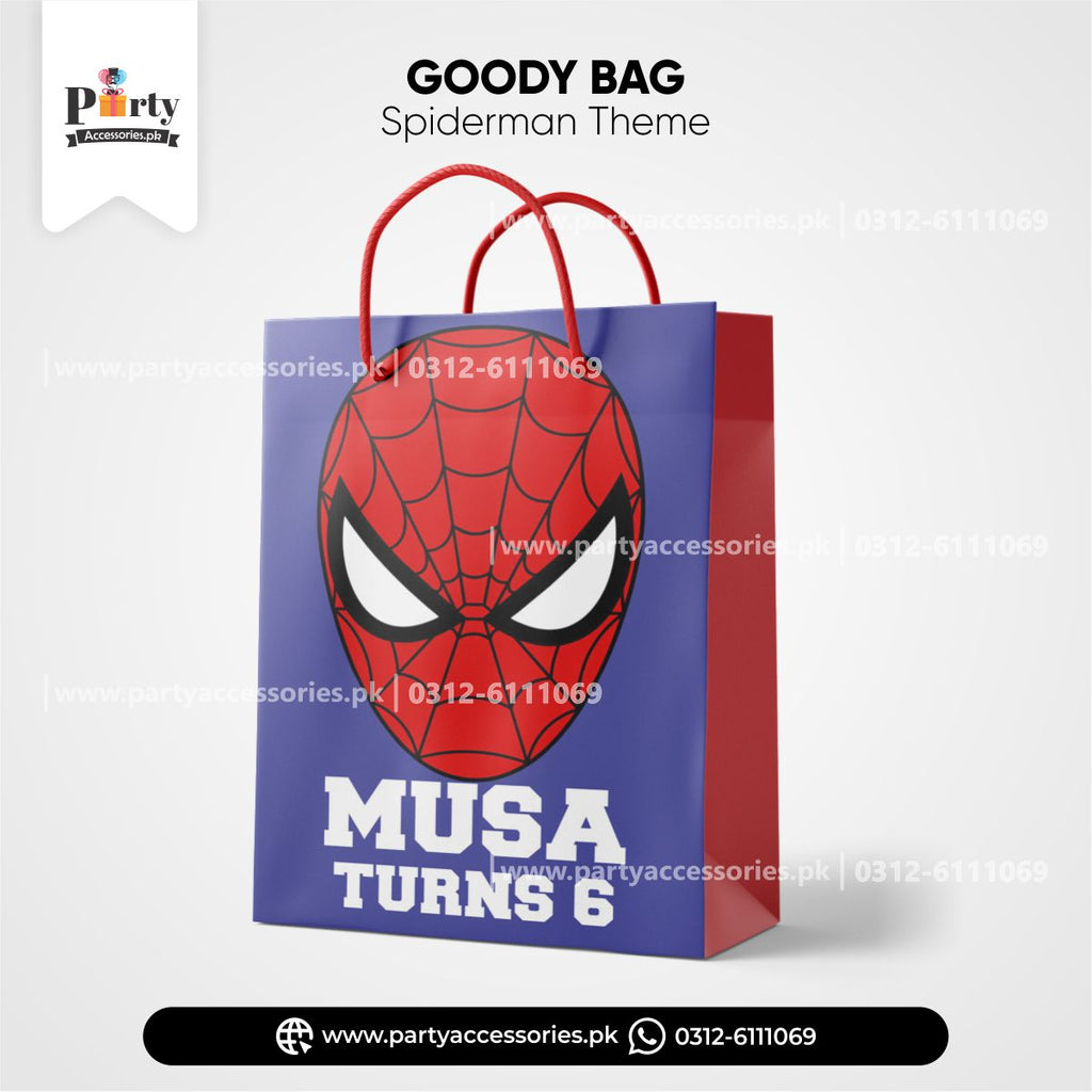 spiderman theme customized favor / goody bags