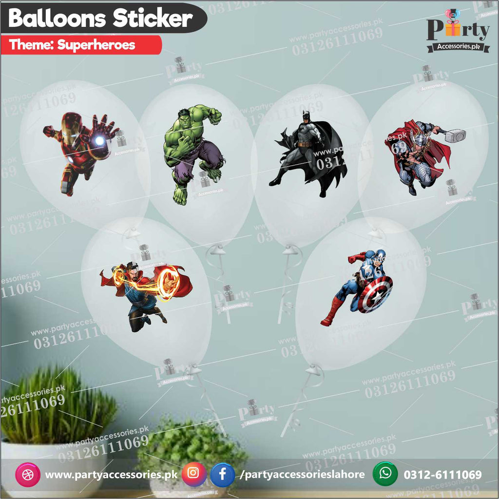 Superheros / Avengers Theme transparent balloons with sticker for decoration 