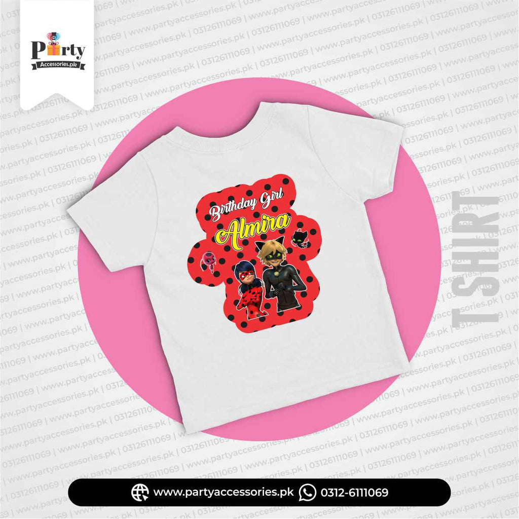 Miraculous ladybug theme customized t shirt for kids