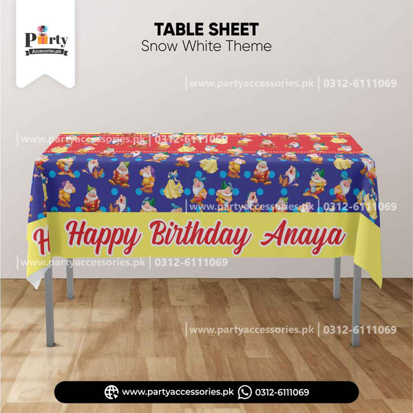 Customized table top sheet in Snow White theme 