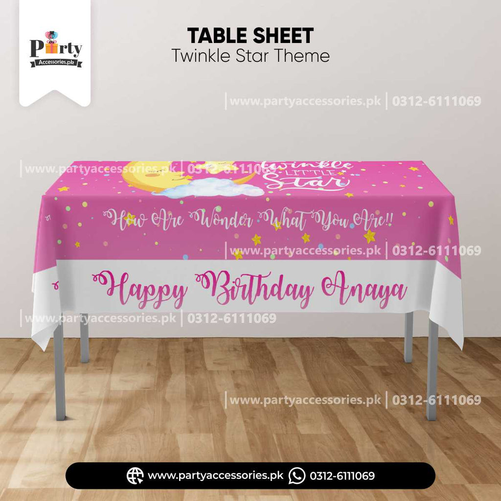 Customized  Table Top Sheet In Twinkle Star Girl Theme 