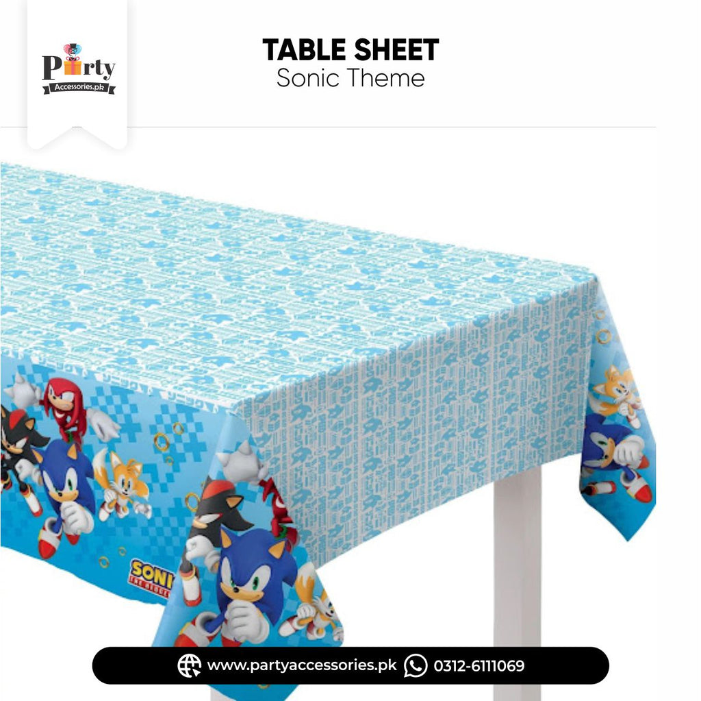 sonic theme customized birthday party table top sheet 