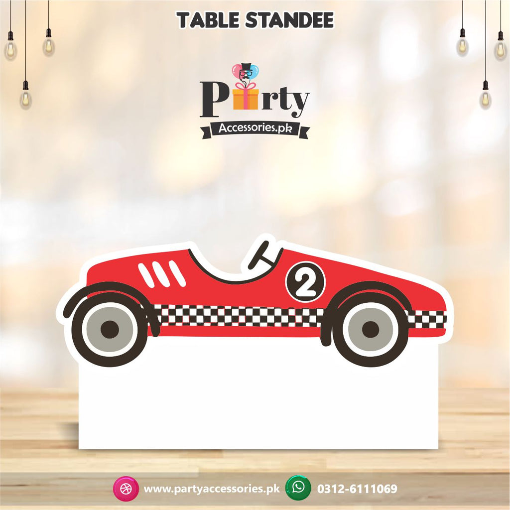 Two Fast Table standing character cutouts