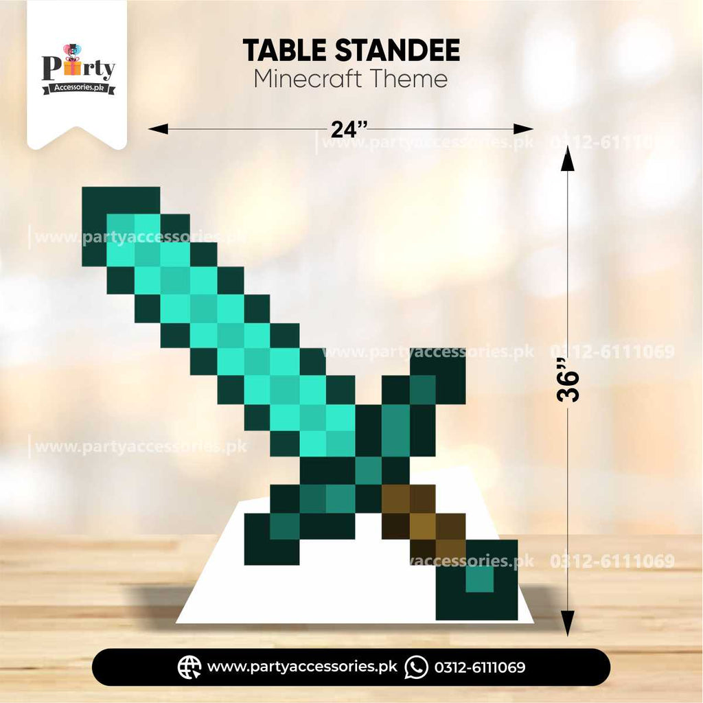 Minecraft Theme Standing Character Cutouts for Birthday Party Decoration