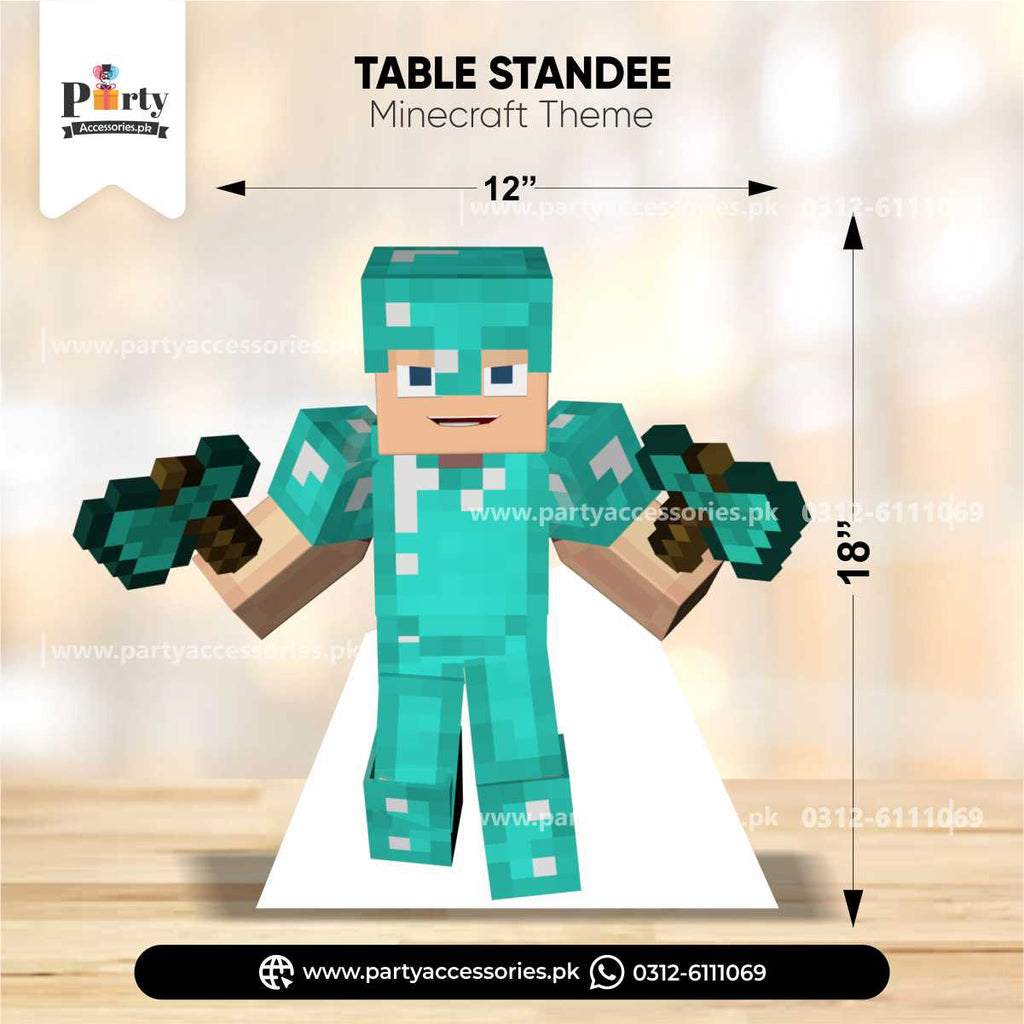 Minecraft Theme Standing Character Cutouts for Birthday Party Decoration