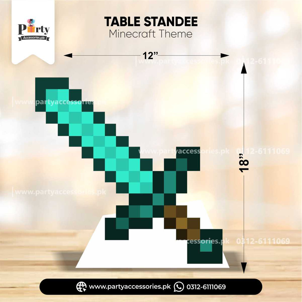 Minecraft Theme Standing Character Cutouts for Birthday Party Decoration