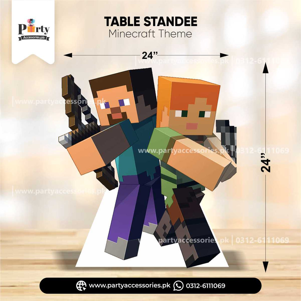 Minecraft Theme Standing Character Cutouts for Birthday Party Decoration