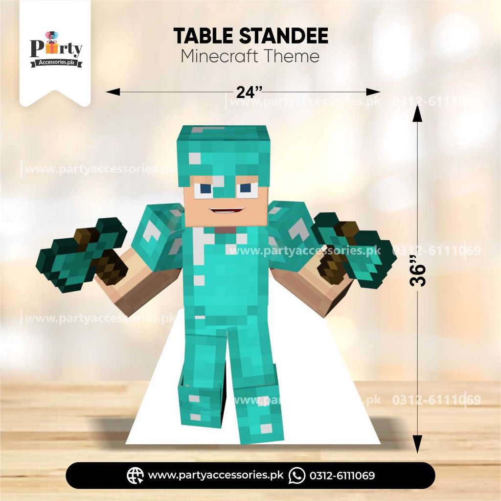 Minecraft Theme Standing Character Cutouts for Birthday Party Decoration