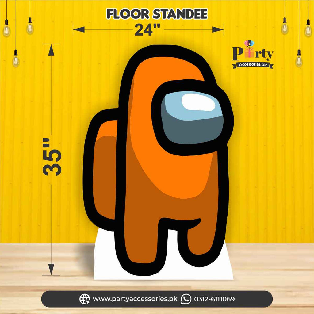 among us theme crewmate in orange color 