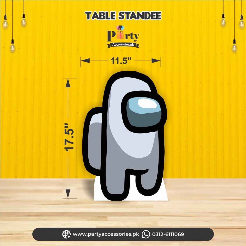 grey table satndee in among us theme character 