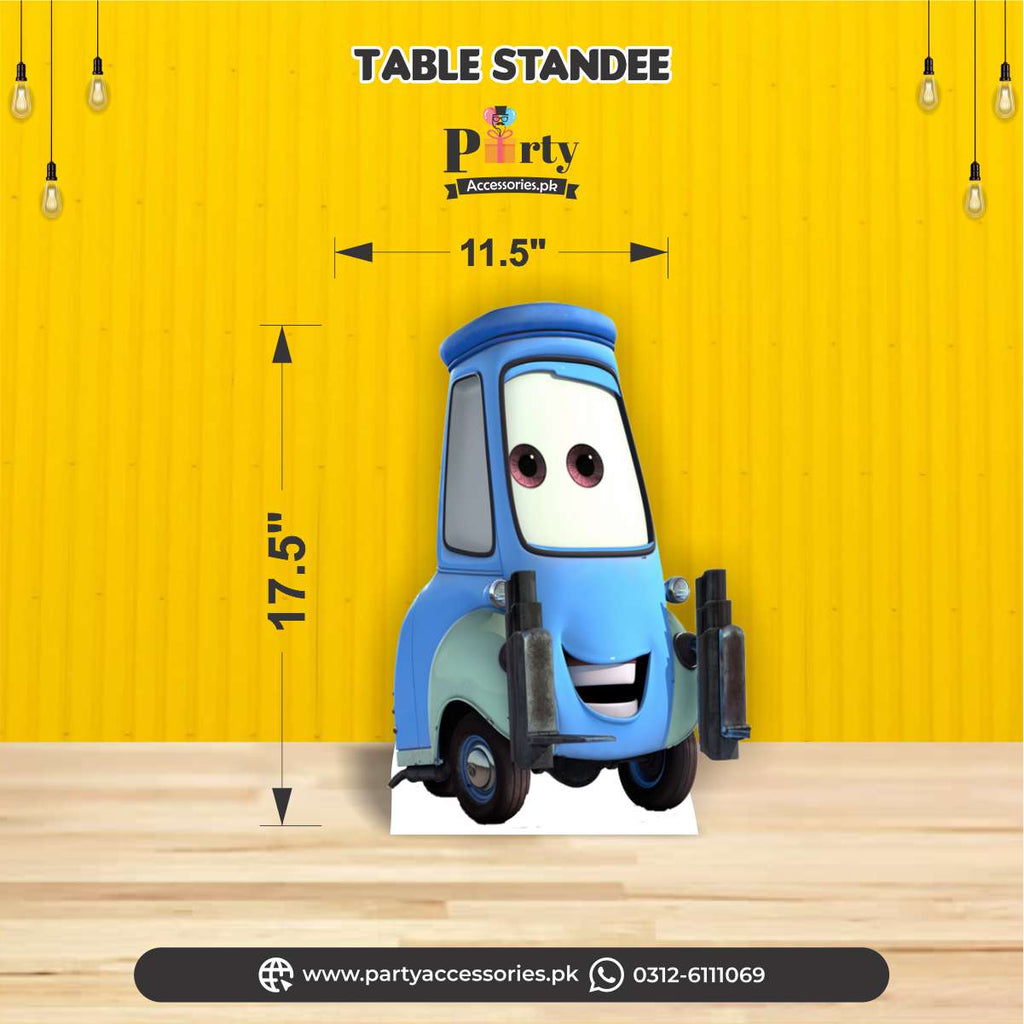sky blue mcqueen car cutout for table decorations