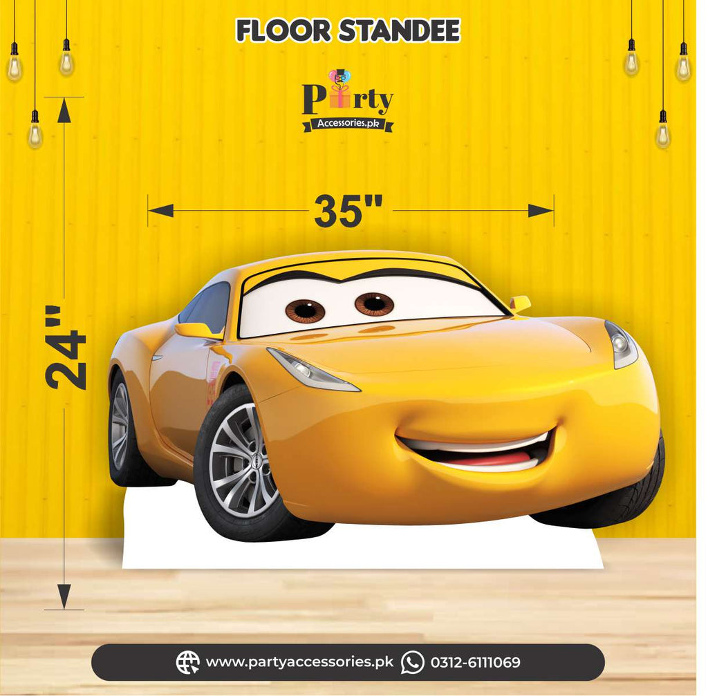 yellow mcqueen car floor standee 