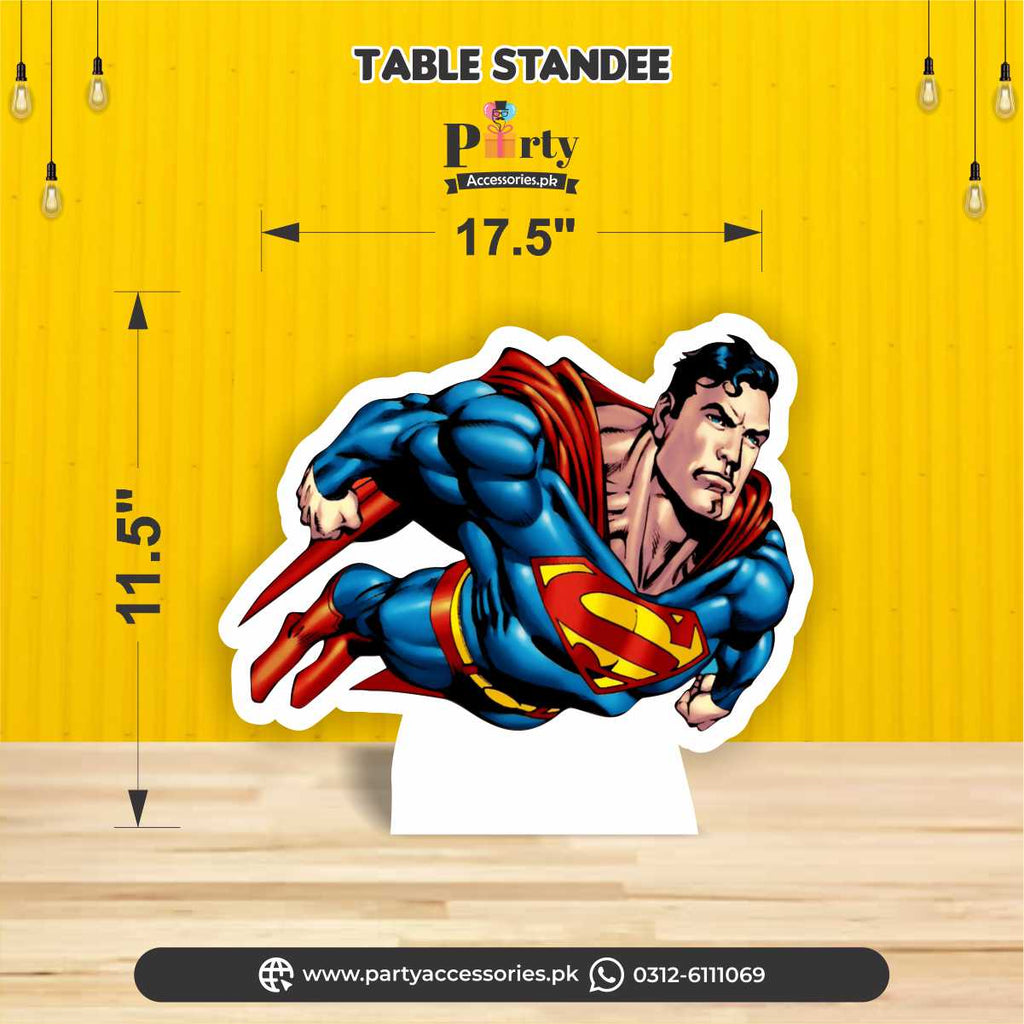 superman theme birthday table standing character 