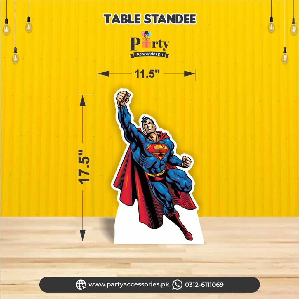 table standing character cutout for supeman birthday theme 