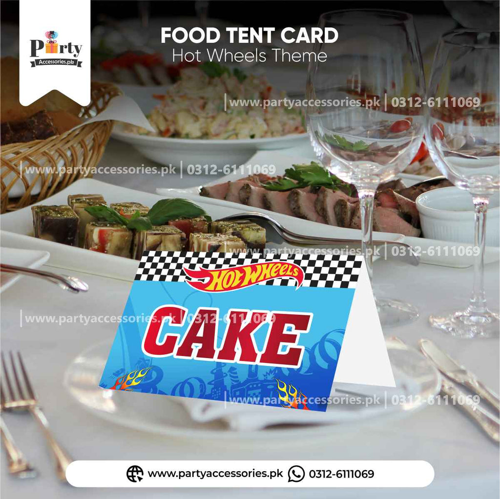 Hot Wheels Theme Customized Table Tent Cards for Birthday Table Decorations