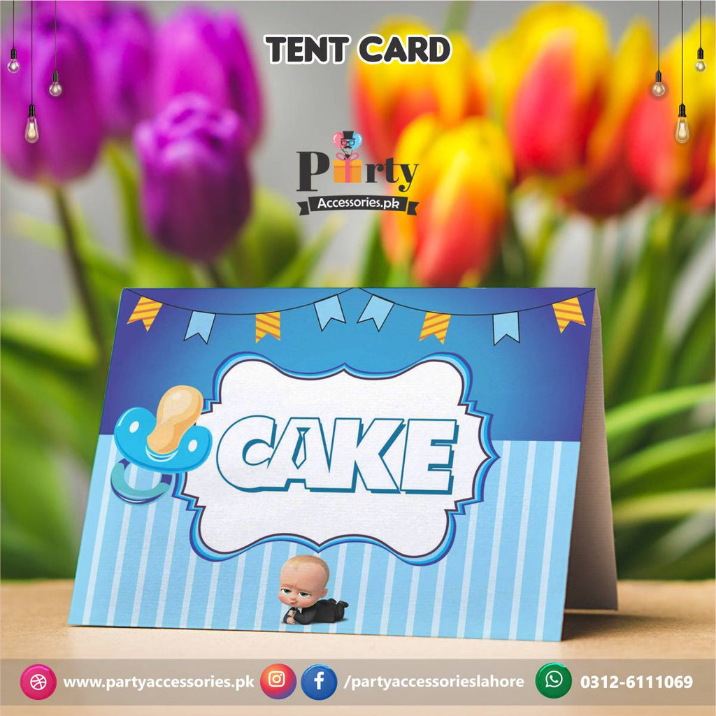 boss baby theme customized table decoration tent cards