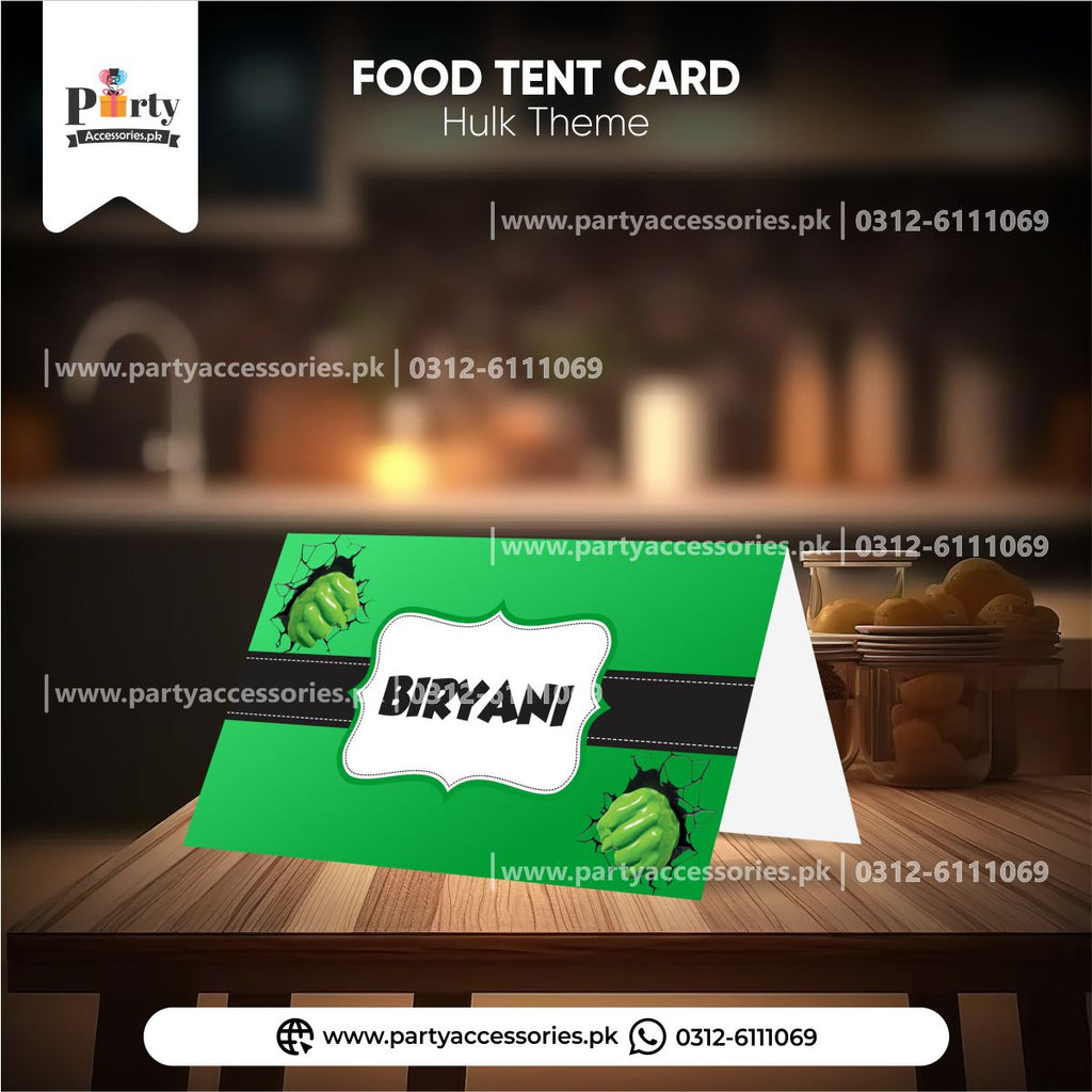 hul theme customized table tent cards 