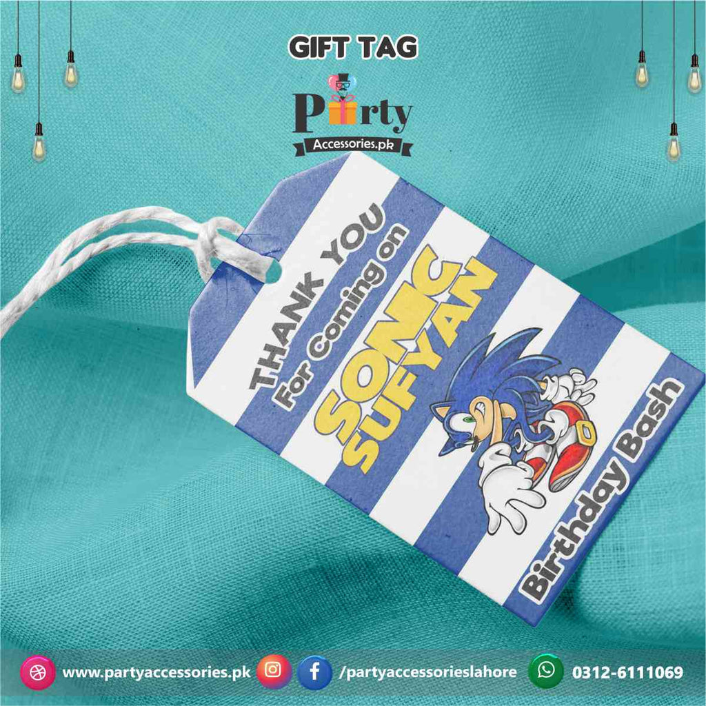 sonic theme customized gift tags