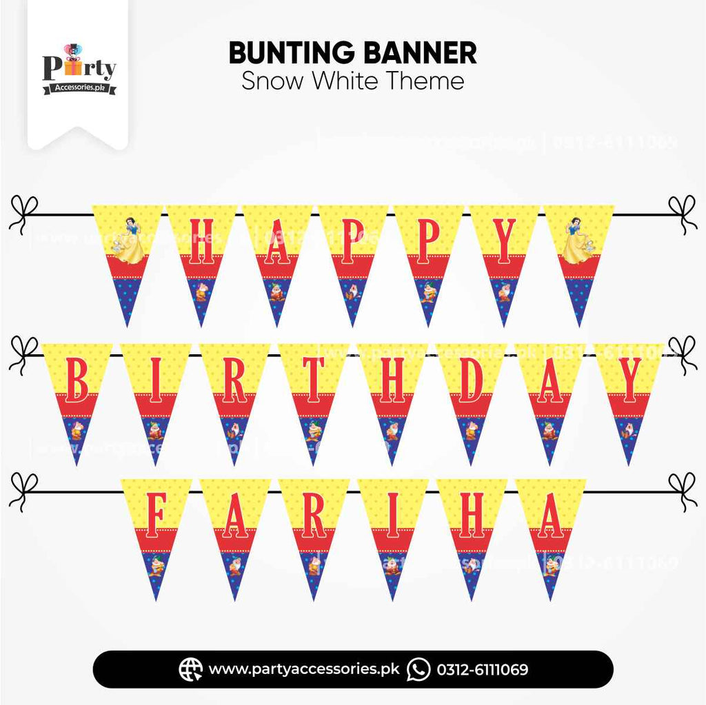 Snow White Theme Customized V-Shaped Bunting Banner