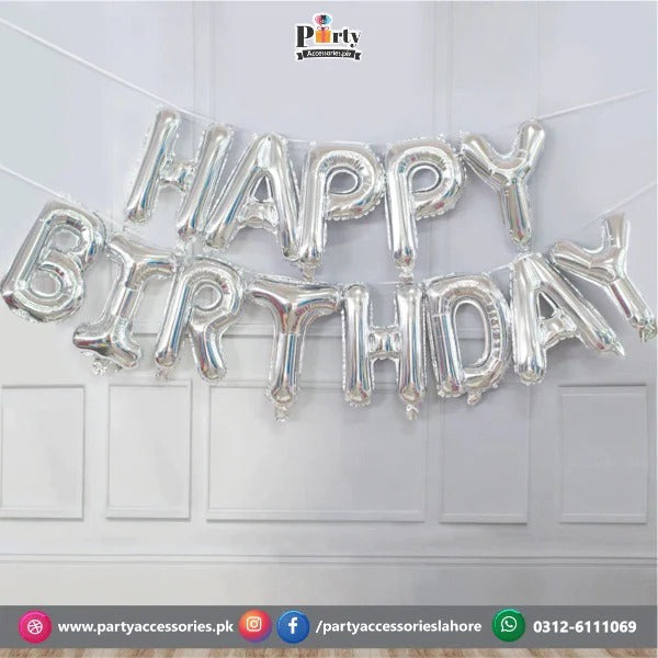 silver happy birthday theme colors
