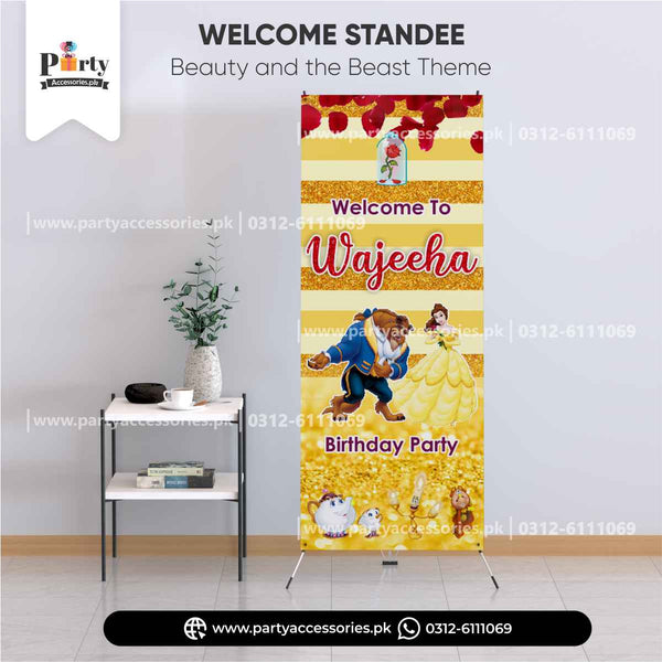Customized Beauty and the Beast Theme Welcome Standee
