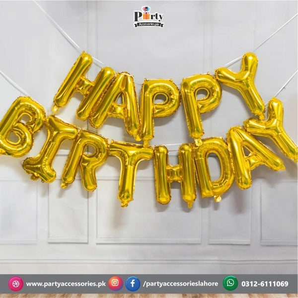 golden happy birthday foil