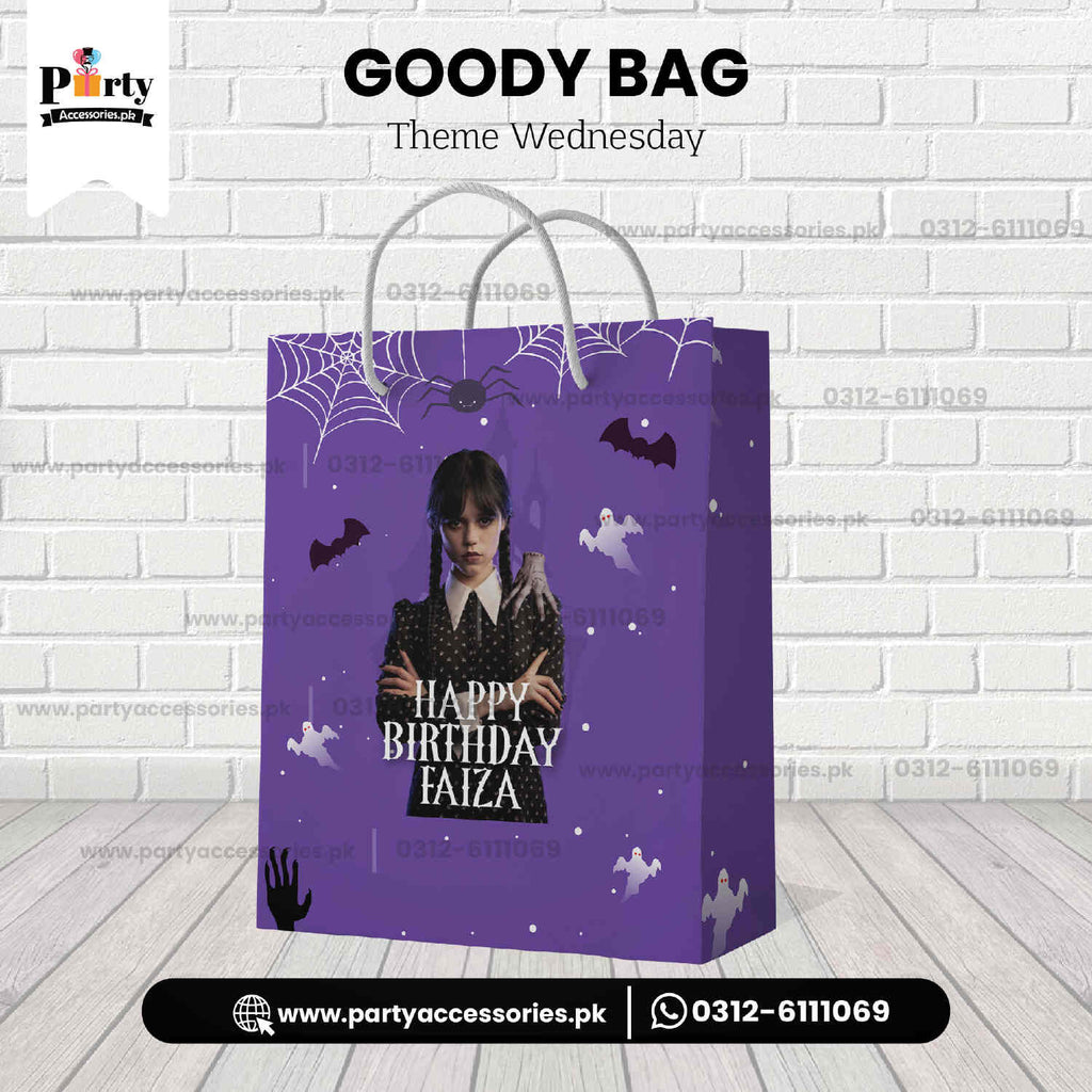 wednesday addams theme customized goody bags 