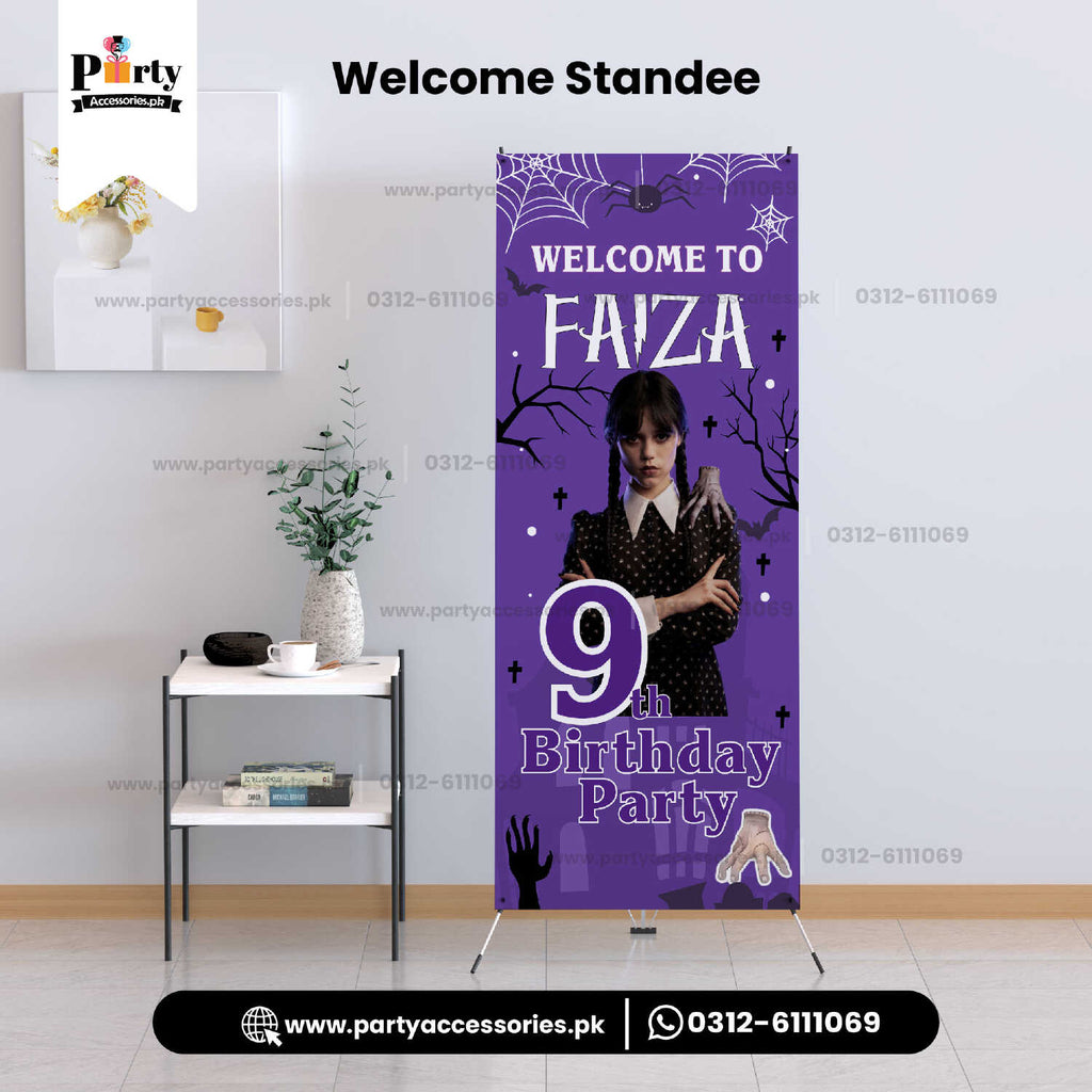 Customized Welcome Standee for The wednesday theme party 