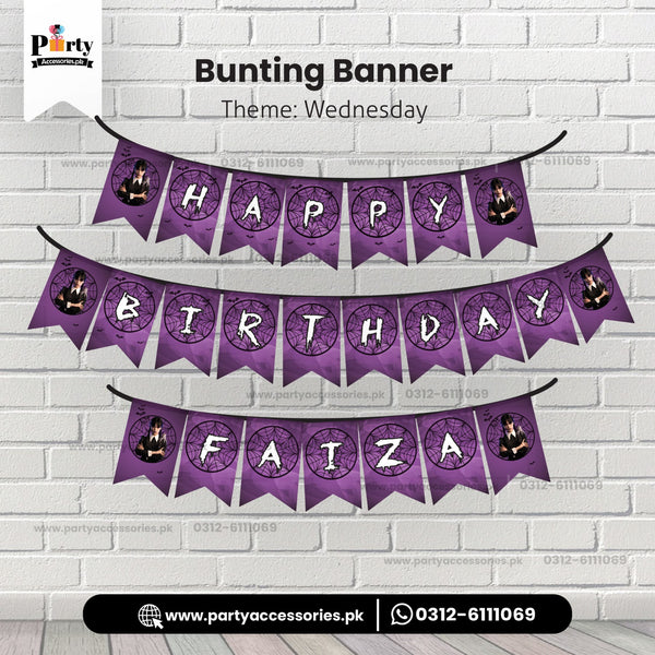 WEDNESDAY adams customized bunting banner