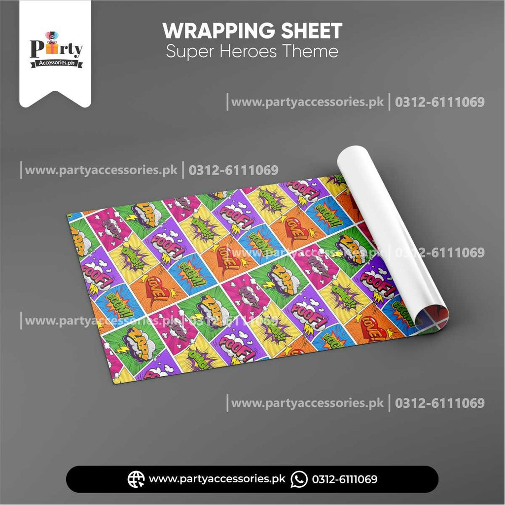 Gift wrapping sheets for Super hero avengers theme birthday party 