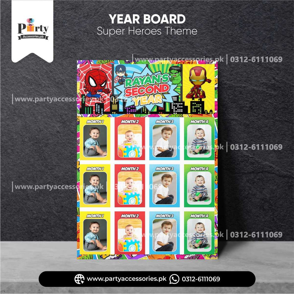 super heroes theme year picture board