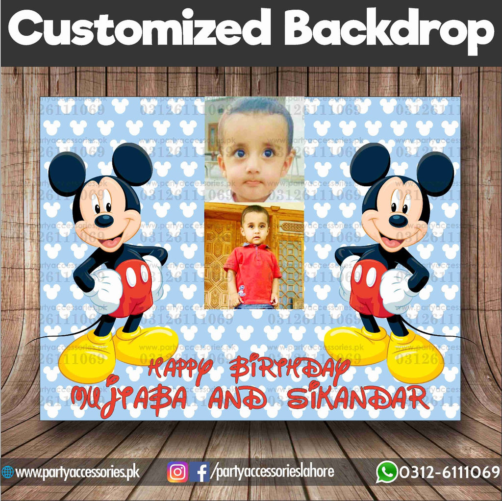 Mickey Mouse Theme Birthday Party Wall Decoration Customized Flex