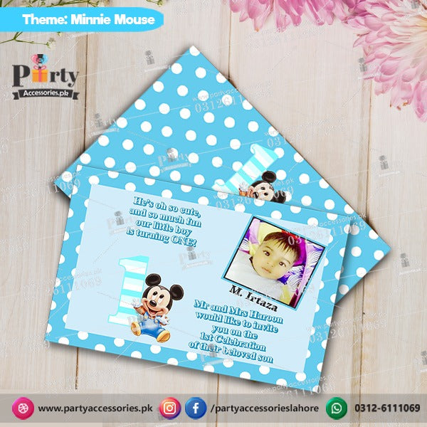 Customized invitation Cards for Birthday Party invites in Mickey Mouse Theme 