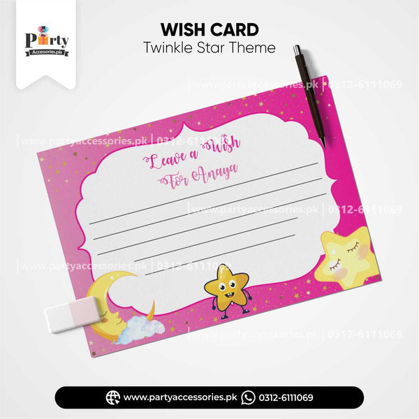 Customized Twinkle Star Girl Theme Wish Cards