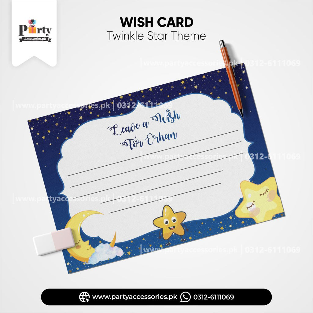Customized Wish Card In Twinkle Star Theme